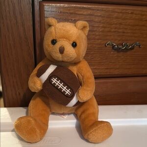 Ty Brown Stuffed Animal Teddy Bear with Football